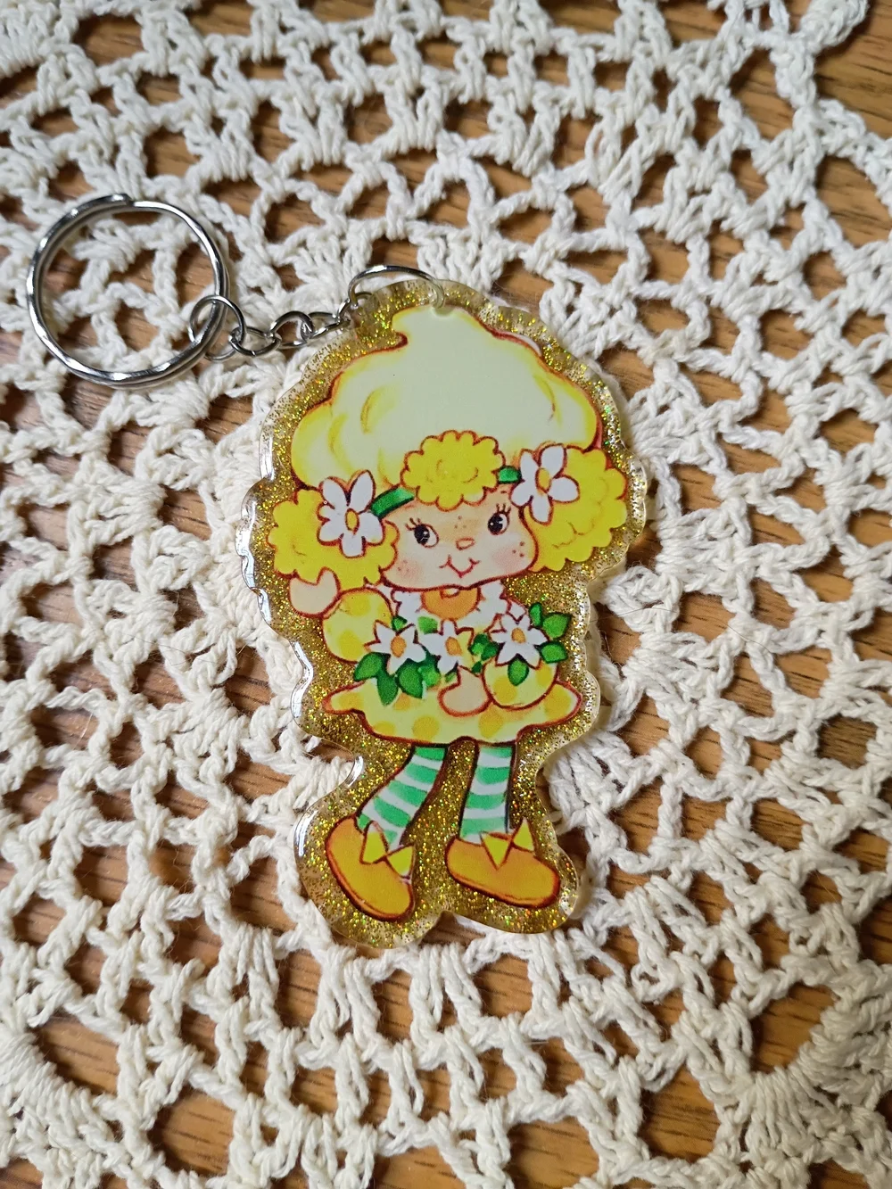 Lemon Meringue Keychain, Strawberry Shortcake, Backpack Charm